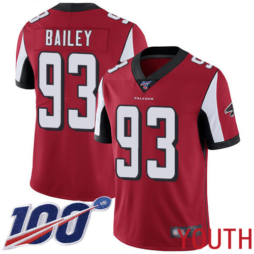 Atlanta Falcons Limited Red Youth Allen Bailey Home Jersey NFL Football #93 100th Season Vapor Untouchable->youth nfl jersey->Youth Jersey